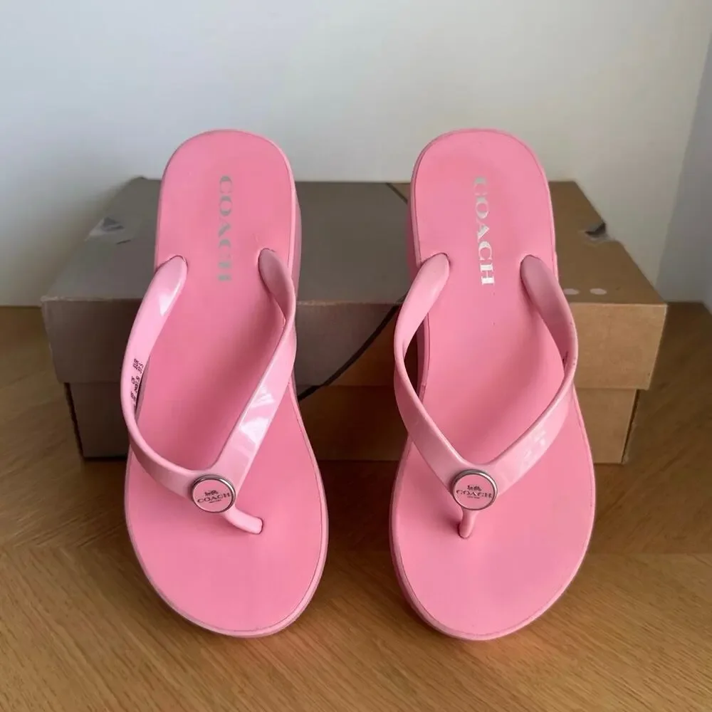 COACH Vianna ‘Flower Pink’ Women Wedge Sandals- SZ 7